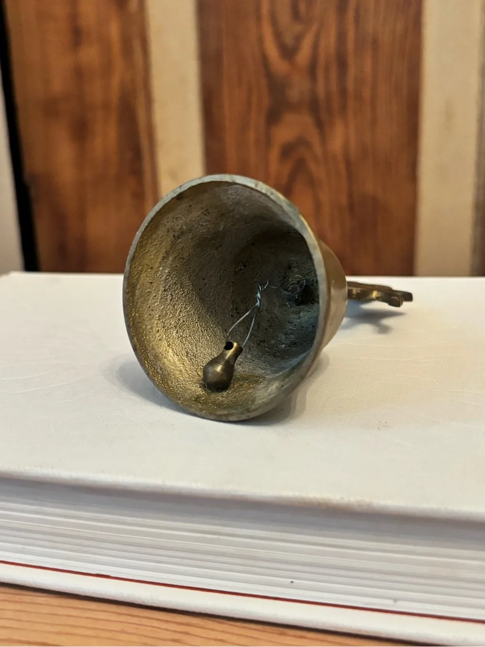 Brass Bell with Decorative Deer Finial - Gold Tone
